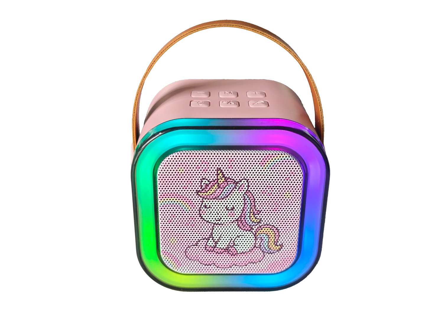 Karaoke Set Met 2 Microfoons - Draagbare Bluetooth USB LED Luidspreker Roze - KaraokeSet - Muziekspeler - Roze