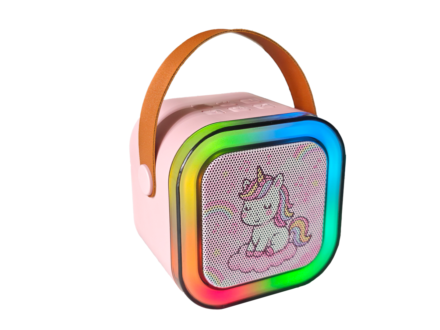 Karaoke Set Met 2 Microfoons - Draagbare Bluetooth USB LED Luidspreker Roze - KaraokeSet - Muziekspeler - Roze